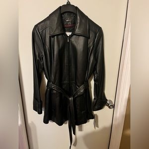 Wilson Leather Belted Thinsulate Isolate Black Jacket Sz 1X Style # WWZW2443